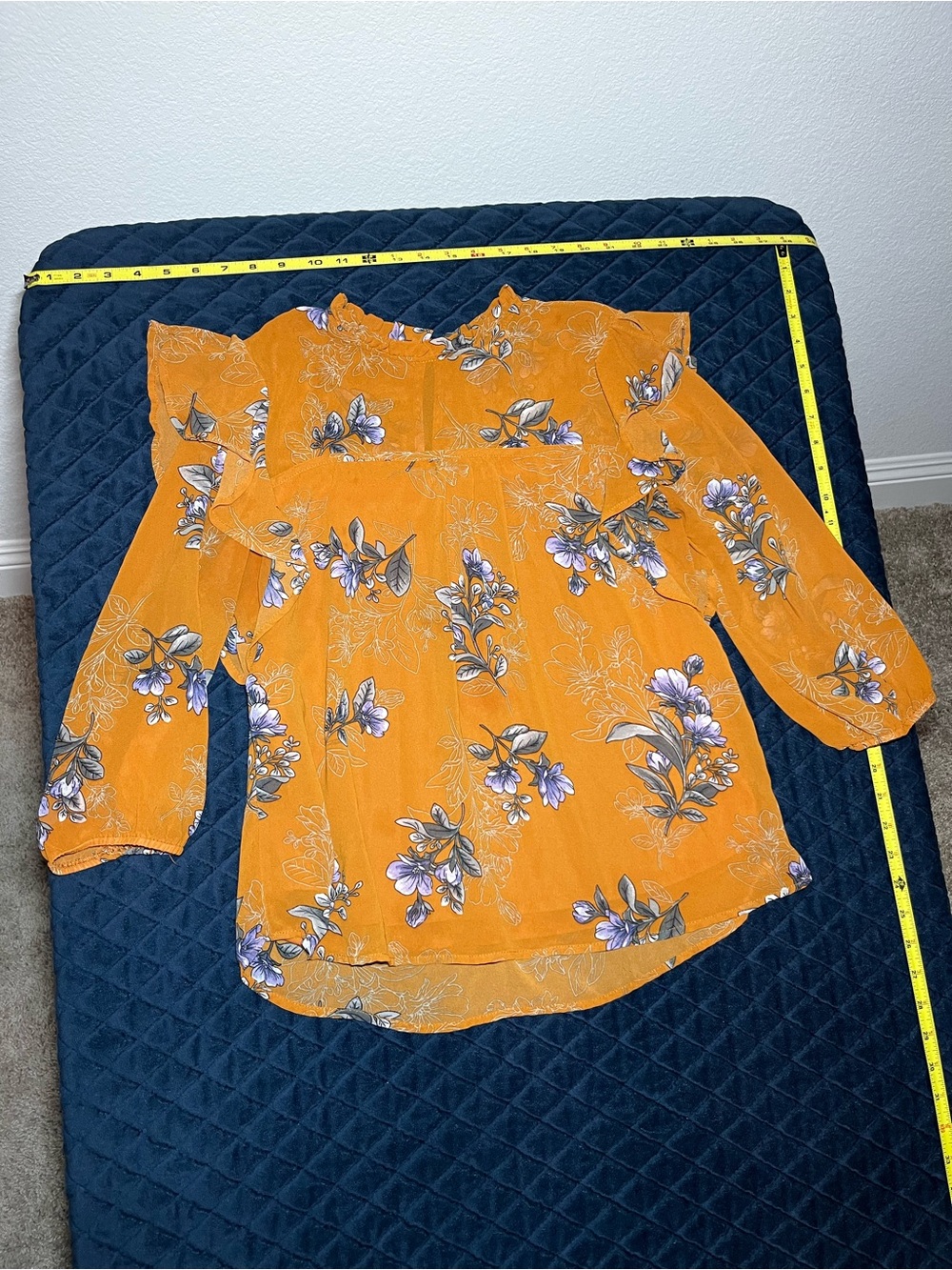 Monteau Orange Floral Off-Shoulder Blouse